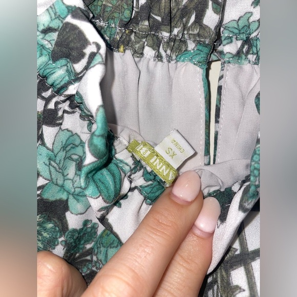 Gianni Bini floral off the shoulder long sleeve blouse with elastic - Picture 2 of 3